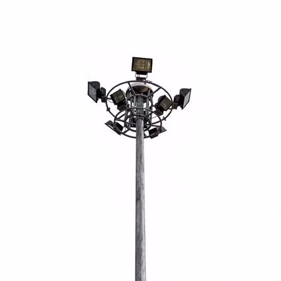 Stadium Spotlight/Floodlight Galvanized Steel/Metal High-Mast Solar Street Lighting/Light Pole with Factory Price
