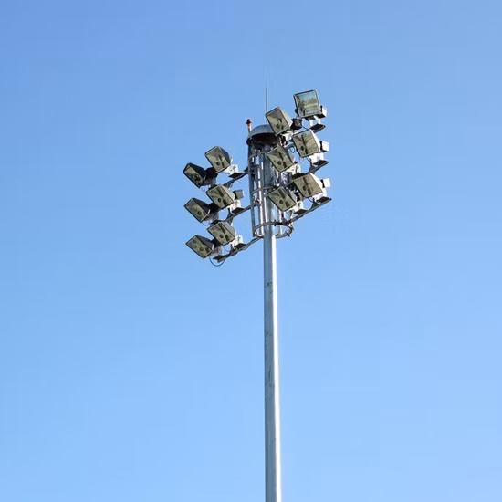 Stadium Spotlight/Floodlight Galvanized Steel/Metal High-Mast Solar Street Lighting/Light Pole with Factory Price